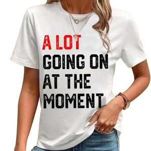 Casual White Tee with Bold Text